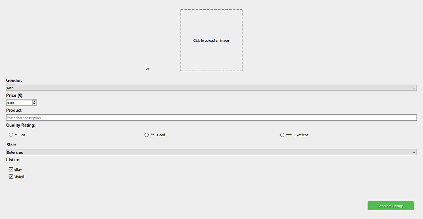 AI Lister Main Interface